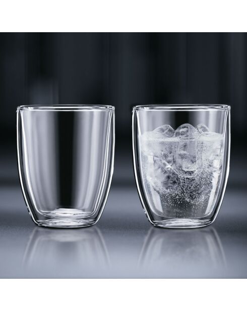 2 Verres double paroi Bistro transparents - 0.45 L