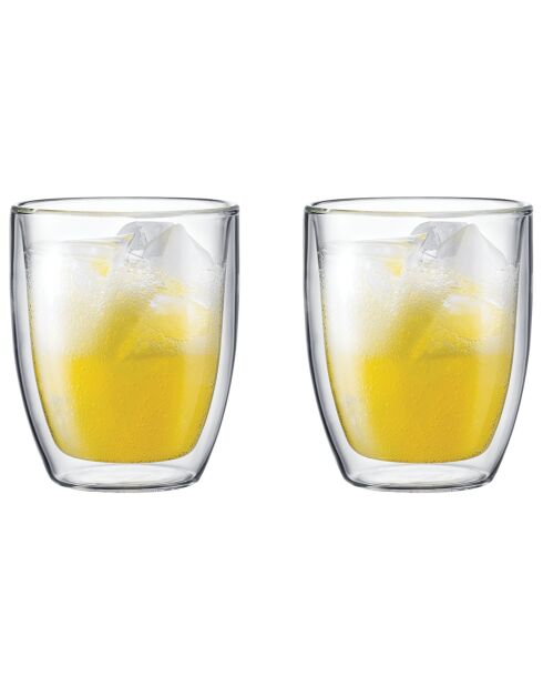 2 Verres double paroi Bistro transparents - 0.45 L