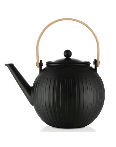 Douro Mattschwarze Teekanne mit Filterkolben aus Edelstahl, 1,5 l