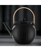 Douro Mattschwarze Teekanne mit Filterkolben aus Edelstahl, 1,5 l