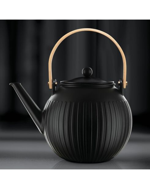 Douro Mattschwarze Teekanne mit Filterkolben aus Edelstahl, 1,5 l