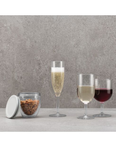 6 Flûtes à Champagne Oktett transparentes - 0.12 L