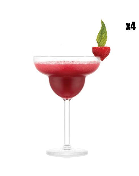 4 Oktett Margarita-glazen helder - 0,25 l
