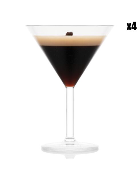 4 Verres à Martini Oktett transparents - 0.18 L