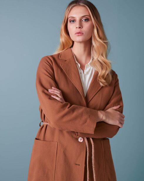 Manteau en Coton & Lin mélangés Chiku écureuil