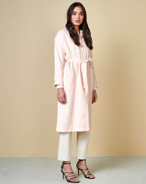 Manteau en Coton & Lin Leeto rose pâle