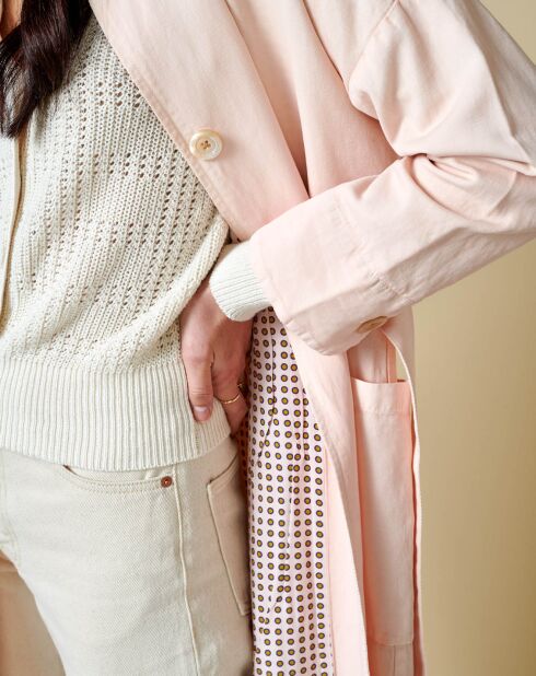 Manteau en Coton & Lin Leeto rose pâle