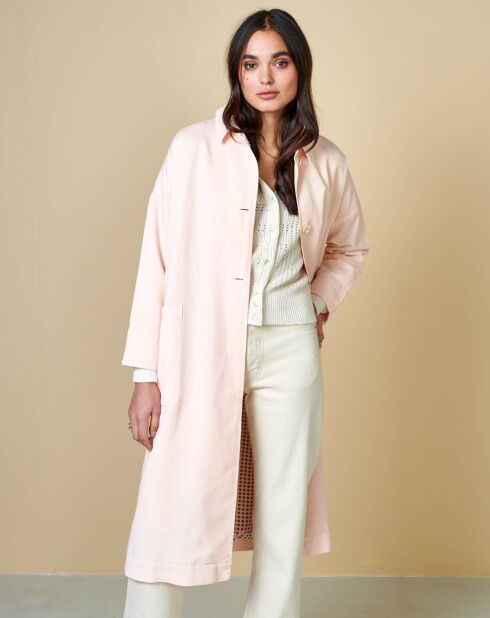 Manteau en Coton & Lin Leeto rose pâle