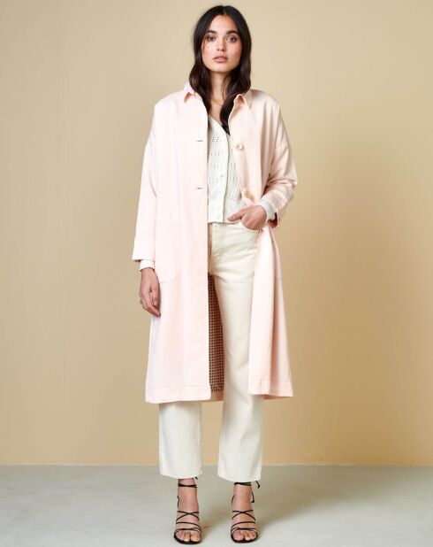 Manteau en Coton & Lin Leeto rose pâle