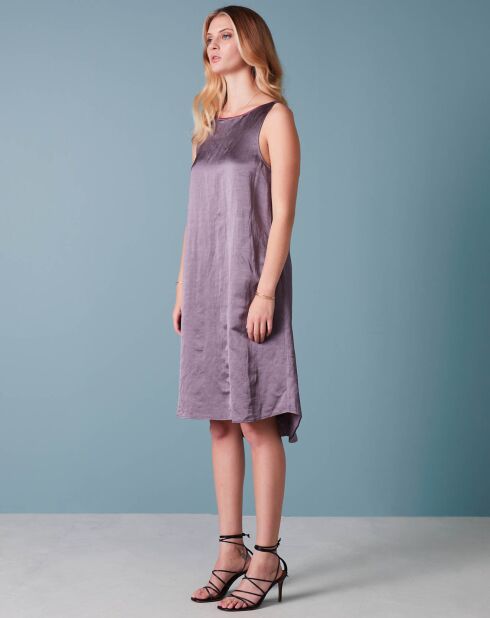 Robe en Lin mélangé Saida mauve