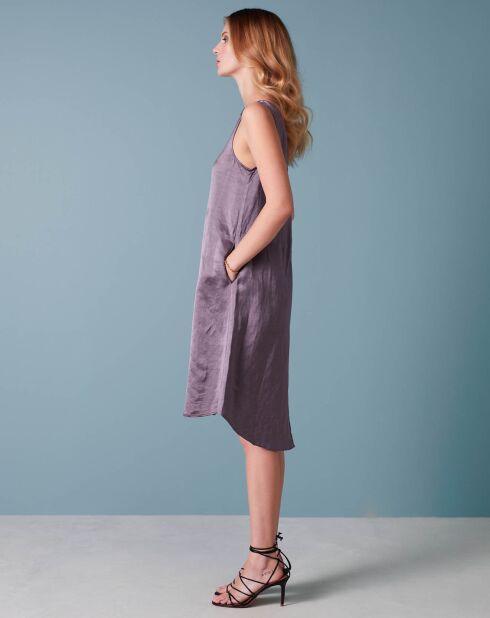 Robe en Lin mélangé Saida mauve