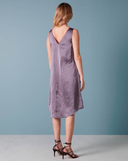 Robe en Lin mélangé Saida mauve