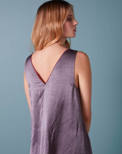 Robe en Lin mélangé Saida mauve
