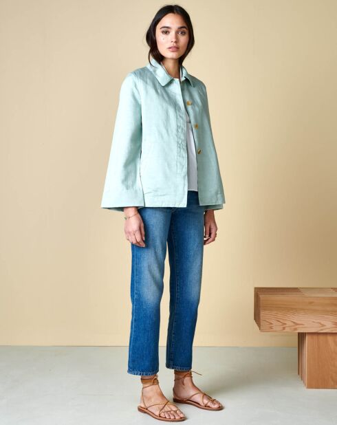 Veste en Lin & Coton Senna bleu ciel