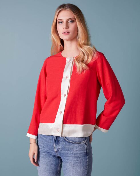 Veste en Lin mélangé Van De rouge