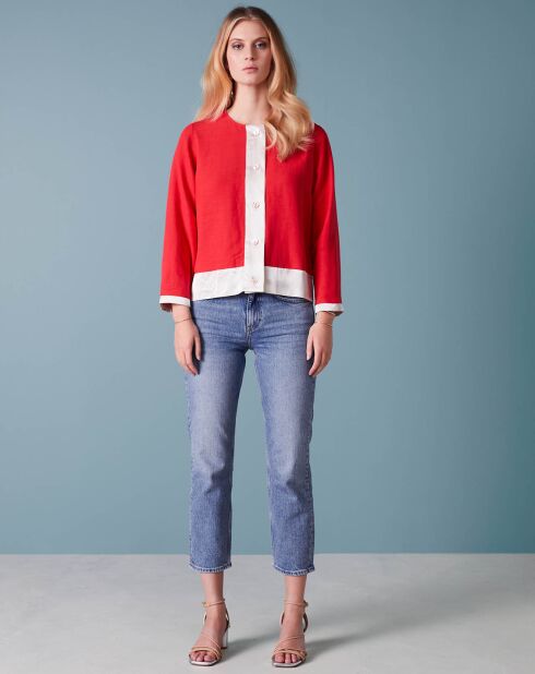 Veste en Lin mélangé Van De rouge