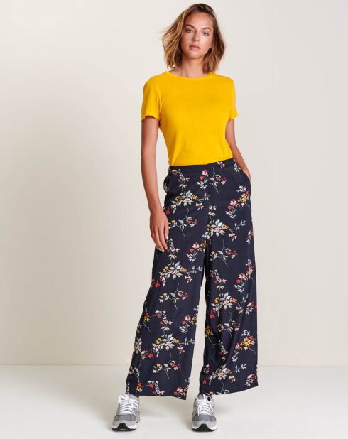 Marineblauwe broek met print Hawke