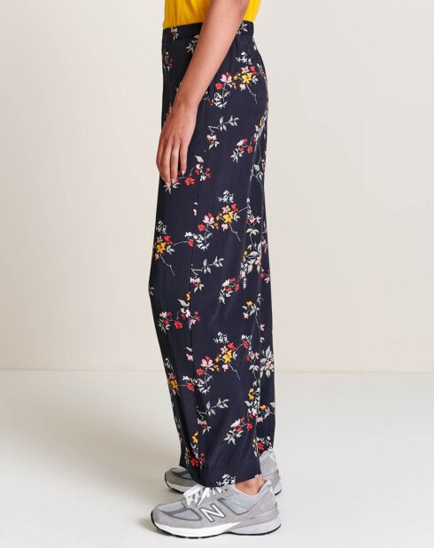 Marineblauwe broek met print Hawke