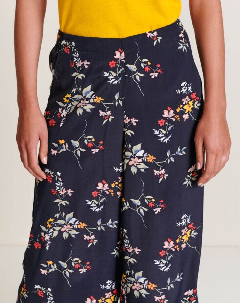 Marineblauwe broek met print Hawke