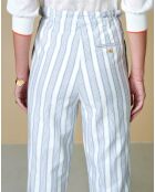 Pantalon Lawal à rayures bleu ciel/blanc