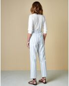 Pantalon Lawal à rayures bleu ciel/blanc