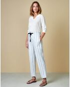 Pantalon Lawal à rayures bleu ciel/blanc