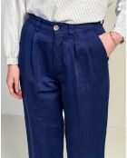 Pantalon en Lin & Coton Lazard bleu foncé