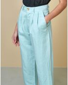 Pantalon en Lin & Coton Lazard bleu