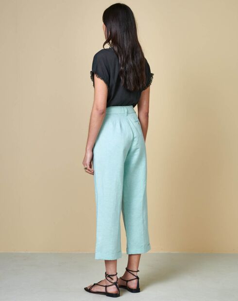 Blaue Hose Lazard aus Leinen und Baumwolle