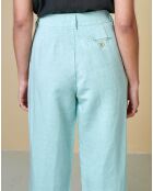 Pantalon en Lin & Coton Lazard bleu