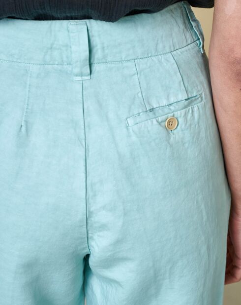 Blaue Hose Lazard aus Leinen und Baumwolle