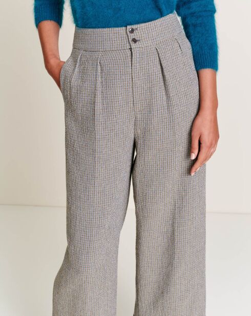 Pantalon Vincent à carreaux gris