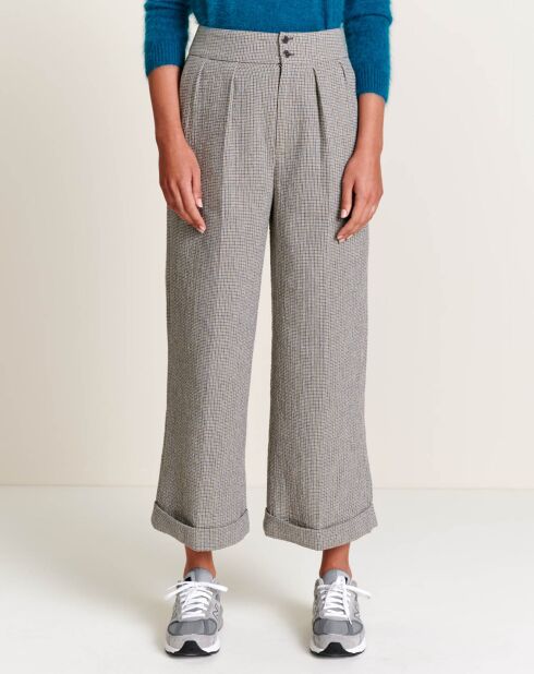 Pantalon Vincent à carreaux gris