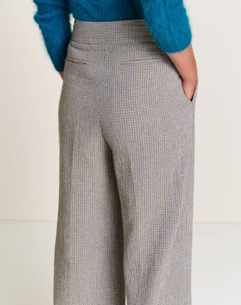 Pantalon Vincent à carreaux gris