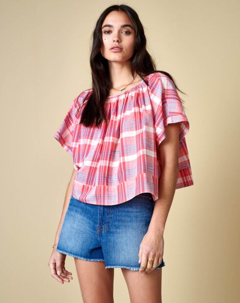 Hartes rot/weiß kariertes Top