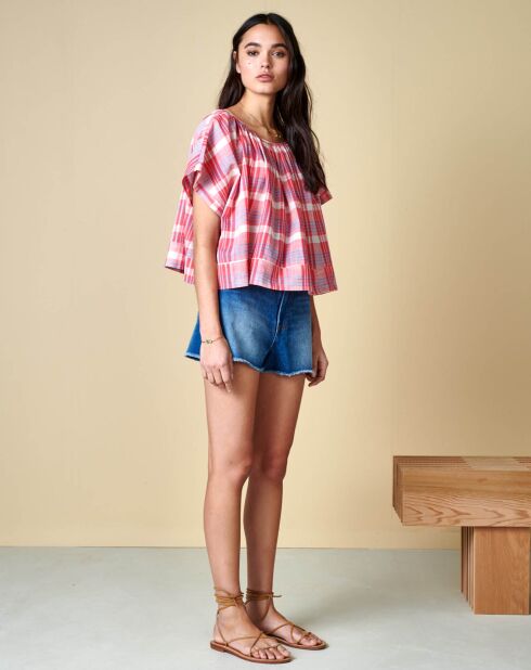 Hartes rot/weiß kariertes Top