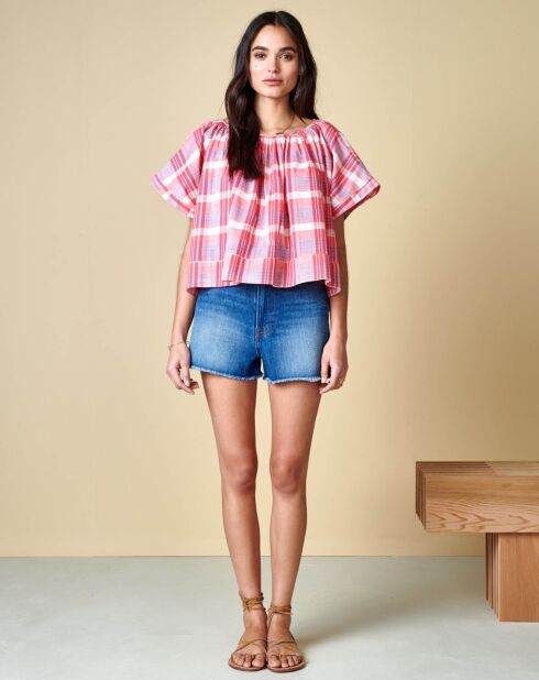 Hartes rot/weiß kariertes Top