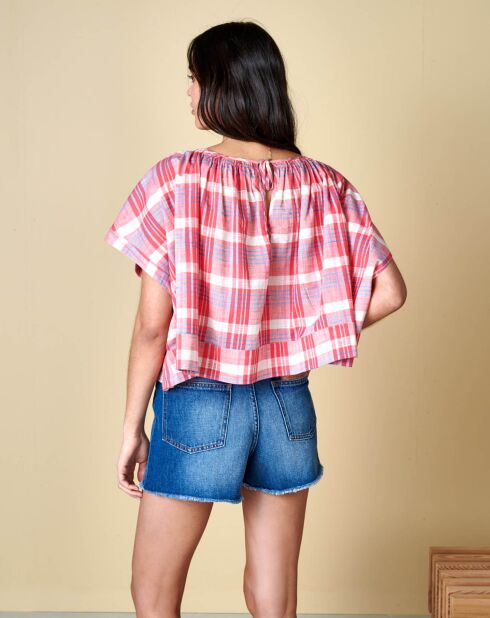 Hartes rot/weiß kariertes Top