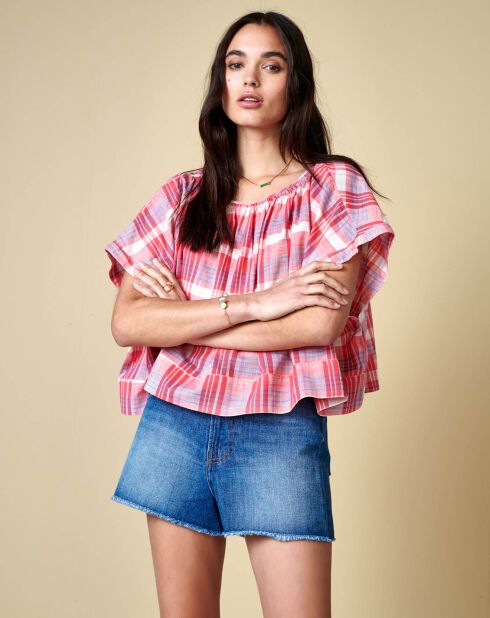 Hartes rot/weiß kariertes Top