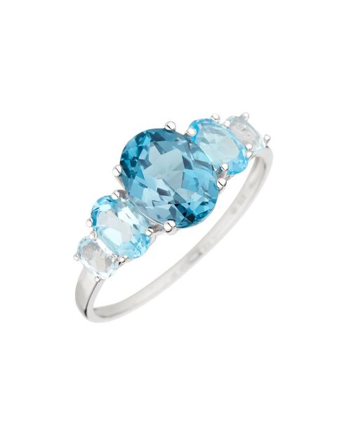 Anillo Blue Hill Topacio en oro blanco de 4,66 quilates