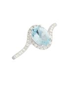 Ring Skopa Diamonds 0,187 ct und Topas 1,155 ct Weißgold