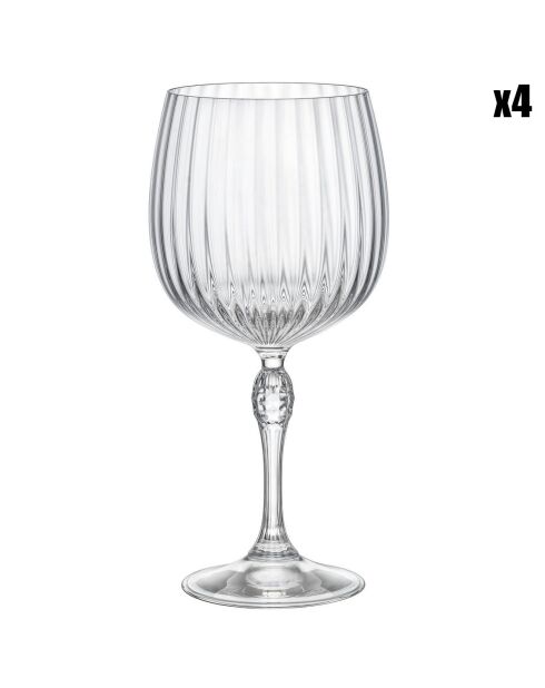 4 Verres Gin America's transparents - 74 cl