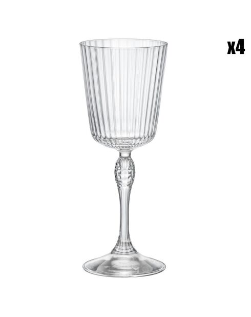4 Verres Cocktail America's transparents - 24 cl