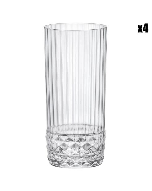 4 Gobelets America's transparents - 49 cl