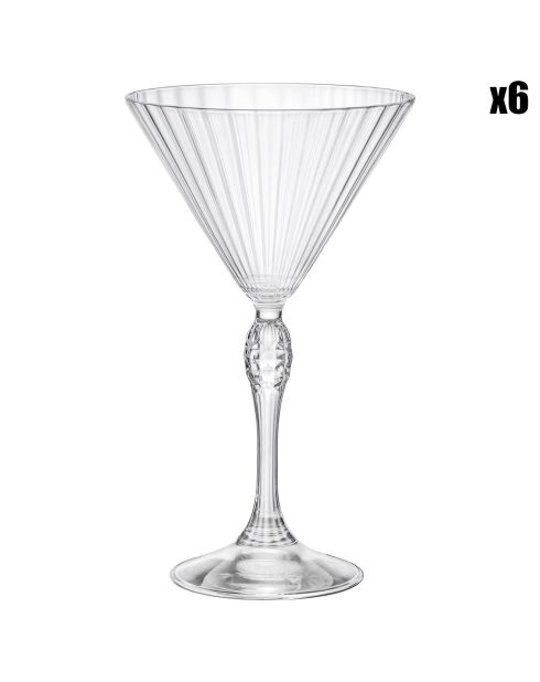6 Verres Martini America's transparents - 24 cl
