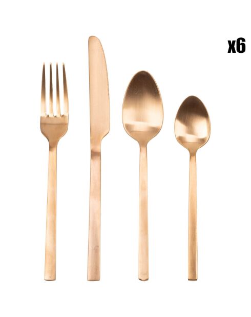 Ménagère rétro cuivrée - 24 pièces