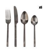 Ménagère rétro noire - 24 pièces