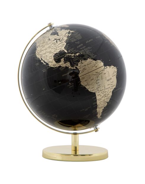 Globe Antique noir/doré - 34x25x25 cm