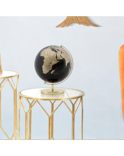 Globe Antique noir/doré - 34x25x25 cm