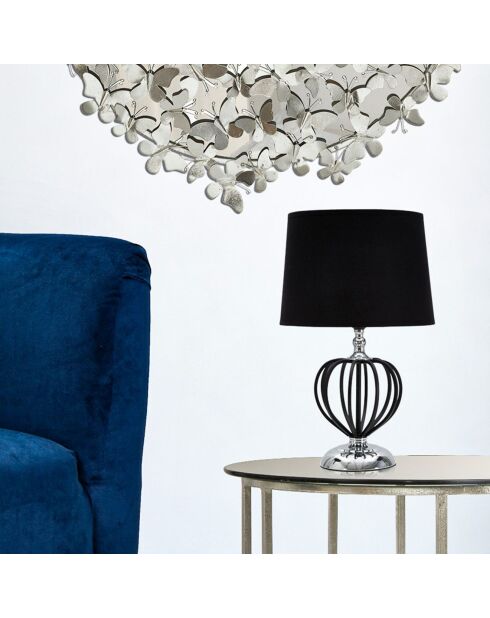 Lampe de chevet Darky argentée - 44.5x28x28 cm